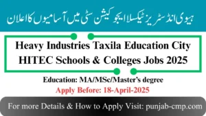 Read more about the article Heavy Industries Taxila Education City HITEC Schools & Colleges Jobs 2025
